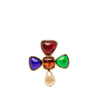 Chanel Gold Plated Multicolored Gripoix and Faux Pearl Pin Brooch Secondhand