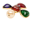 Chanel Gold Plated Multicolored Gripoix and Faux Pearl Pin Brooch Secondhand