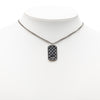 Chanel CC Silver Plated Quilted Dog Tag Pendant Necklace Secondhand