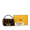 Fendi Mini Zucca Shearling Chain Baguette Satchel Secondhand
