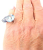 Secondhand Chanel Camellia Flower Aquamarine Sapphire White Gold Ring - '90s