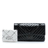 Chanel Medium Classic Chevron Patent So Black Double Flap Secondhand
