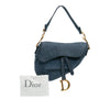 Dior Oblique Embroidered Denim Saddle Bag Secondhand