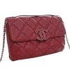Chanel Quilted Calfskin Double Stitch Hamptons Clutch with Chain Secondhand