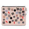 Dior Technical Fabric Mesh Embroidered Flat Stardust Pouch with Chain Secondhand