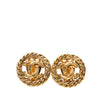 Secondhand Chanel Gold Plated CC Round Clip On Earrings