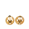 Secondhand Chanel Gold Plated CC Round Clip On Earrings