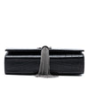Saint Laurent Small Croc Embossed Leather Monogram Kate Tassel Crossbody Secondhand