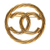 Chanel CC Gold Plated Round Brooch Secondhand