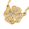 Chanel Gold Plated Rhinestone Clover Pendant Necklace Secondhand