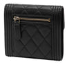 Chanel Quilted Lambskin Boy Flap Compact Wallet Secondhand