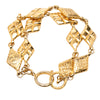 Chanel Gold Plated Quilted Diamond Shape Double Chain Bracelet Secondhand
