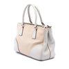 Prada Small Canvas and City Calf Stitch Galleria Double Zip Satchel Secondhand