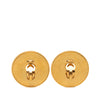 Chanel CC Gold Plated Resin Round Button Clip On Earrings Secondhand