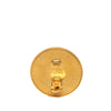 Chanel CC Gold Plated Resin Round Button Clip On Earrings Secondhand