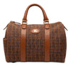Burberry Logo Printed Canvas Boston Bag Secondhand