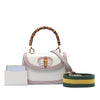 Gucci Small Calfskin Stitched Bamboo 1947 Top Handle Bag Secondhand