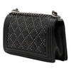 Chanel Old Medium Quilted Crumpled Calfskin Studded Boy Flap Secondhand
