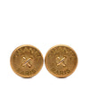 Chanel Gold Plated Round Button Clip On Earrings Secondhand