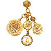 Chanel CC Gold Plated Medallion Coin Charm Pendant Necklace Secondhand