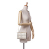 Chanel Chocolate Bar Metallic Lambskin Frame Clutch with Chain Secondhand