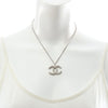 Chanel CC Stainless Steel Rhinestone Pendant Necklace Secondhand