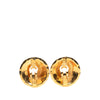 Chanel CC Gold Plated Quilted Round Clip On Earrings. Secondhand