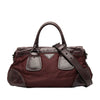 Prada Soft Calf Trimmed Tessuto Zip Top Satchel Secondhand
