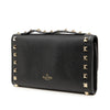 Valentino Pebbled Calfskin Rockstud Flip Lock Wallet On Chain Secondhand