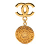 Chanel CC Gold Plated Medallion Drop Pin Brooch Secondhand