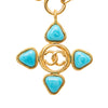 Chanel CC Gold Plated Cabochon Enamel Pendant Necklace Secondhand