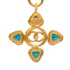 Chanel CC Gold Plated Cabochon Enamel Pendant Necklace Secondhand