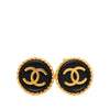 Chanel CC Gold Plated Resin Button Clip on Earrings Secondhand