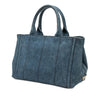 Prada Small Denim Canapa Logo Satchel Secondhand