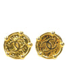 Chanel CC Gold Plated Round Clip On Earrings Secondhand