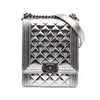 Chanel Quilted Metallic Goatskin North South Boy Flap Secondhand