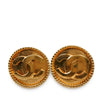 Chanel CC Gold Plated Round Clip On Earrings Secondhand