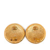 Chanel CC Gold Plated Round Clip On Earrings Secondhand