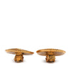 Chanel CC Gold Plated Round Clip On Earrings Secondhand