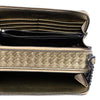 Bottega Veneta Intrecciato Trimmed Metallic Leather Double Zip Shoulder Bag Secondhand