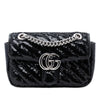 Gucci Small GG Marmont Matelasse Diagonal Sequin and Leather Torchon Shoulder Bag Secondhand