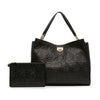 Ferragamo Gancini Embossed Calfskin Trifolio Tote Secondhand