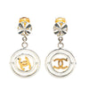 Chanel Silver Clover CC Drop Clip on Earrings Secondhand