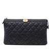 Chanel Quilted Caviar Boy O Case Zip Clutch Secondhand