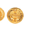 Chanel CC Gold Plated Crest Clip On Earrings Secondhand