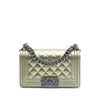 Chanel Small Bicolor Quilted Metallic Patent Boy Flap Secondhand