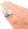 Secondhand Chanel Camellia Flower Aquamarine Sapphire White Gold Ring - '90s