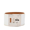 Hermès Epsom and Palladium Plated Kelly Dog Cuff Bracelet Secondhand