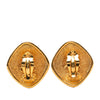 Chanel CC Gold Plated Diamond Clip On Earrings Secondhand
