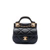 Chanel CC Quilted Calfskin Lady Card Holder with Chain Top Handle Bag Secondhand